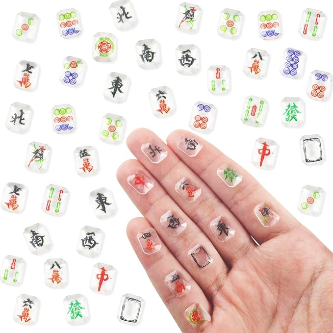 200 Pieces Tiny Mahjong for Dollhouse Miniatures Resin Things for Crafts Mini by HOMICO