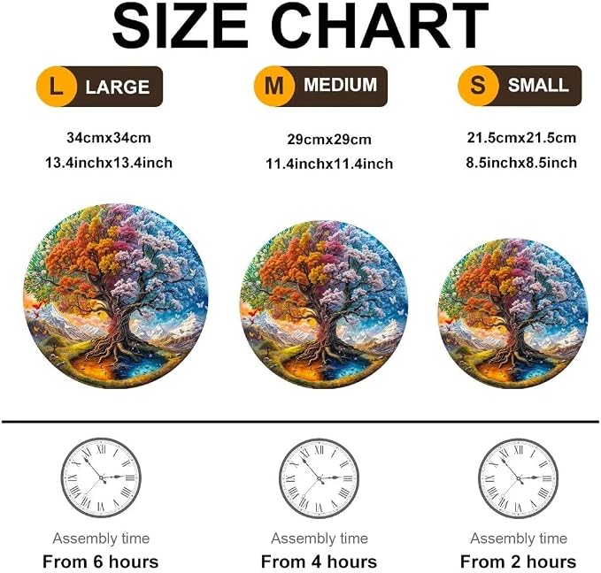 300 Pieces Wooden Puzzles Adults, Seasonal Tree of Life Wooden Puzzles - Image 7