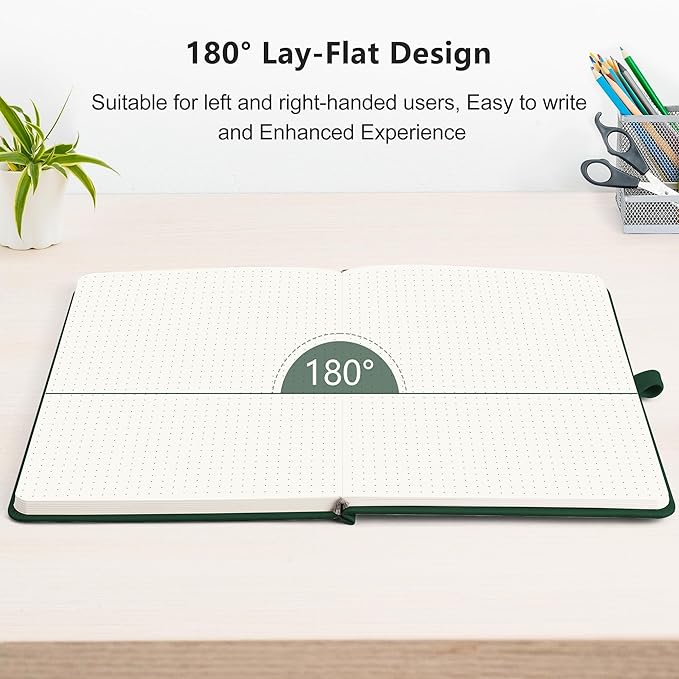 RETTACY Dotted Journal Notebook, 192 Pages, A5 Medium Size | Leather Hardcover - Image 6