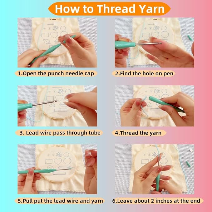DIY Punch Needle Kit Cactus Sunset - Image 4