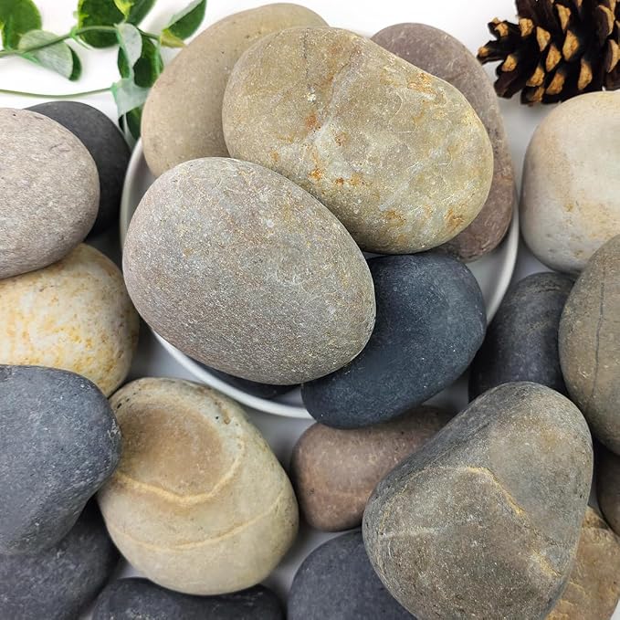 YISZM 20lbs Natural River Rocks, Hand-Picked Smooth Stones by YISZM-ForYourNaturalLife