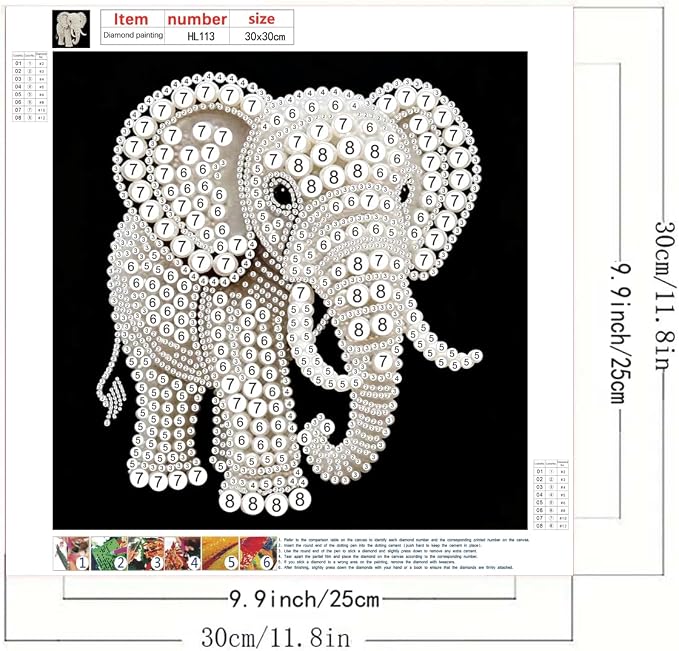 GEMFAMILY Elephant Diamond Pearl Art Kits - Image 6