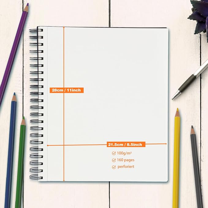2PACK 5.5x8.5 and 1Pack 9 x 11 inches Hardcover Sketch Book，3 Pack - Image 5