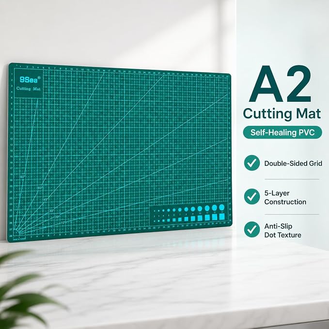 Self Healing Cutting Mat A2, 24 x 18 inch Green, Craft Cutting Board - Image 6