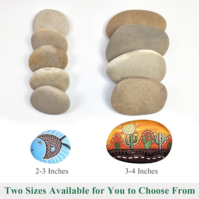 YISZM Rocks for Painting, 2-3 Inches Flat Smooth Painting Stones for DIY Arts & - Image 4