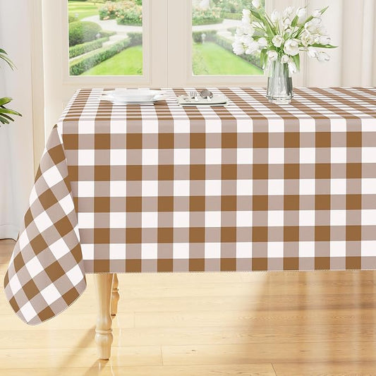 Smiry Rectangle Table Cloth, Waterproof Vinyl Tablecloth by Smiry