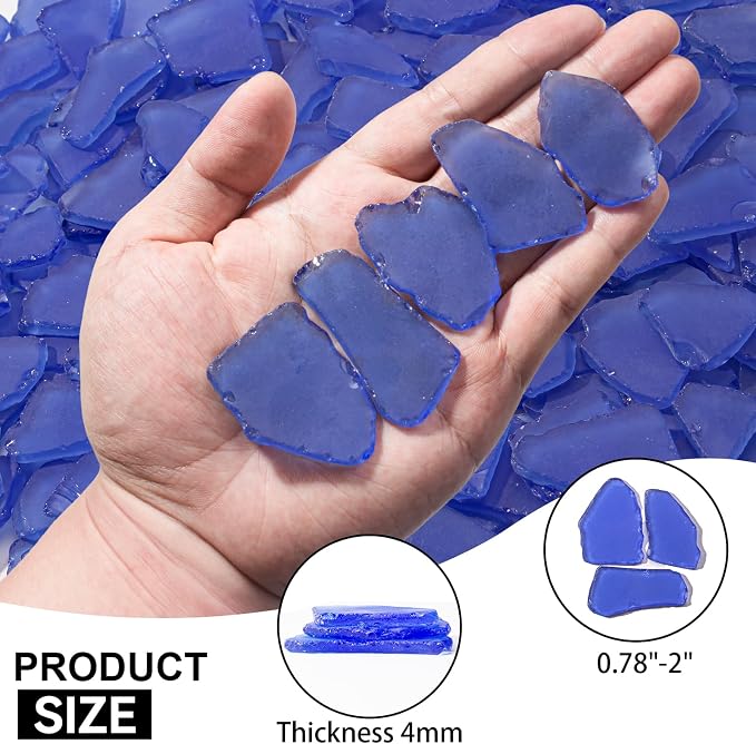 Keedolla Tumbled Sea Glass for Crafts - 15 OZ Flat Frosted Seaglass Pieces for - Image 3