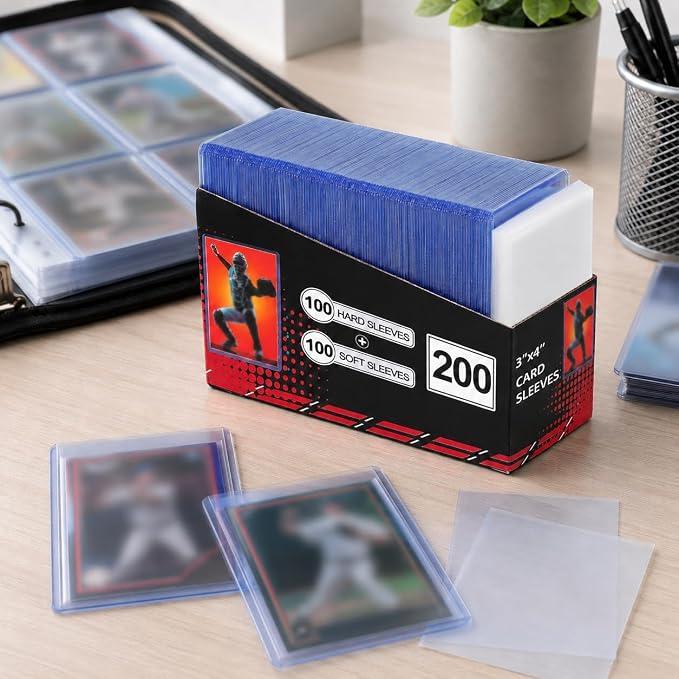 1000 Card Sleeves, Baseball Card Sleeves, Hard Plastic Card Holder - Image 6