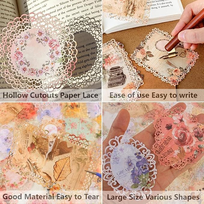 Antique Cutouts Lace Edge Scrapbook Paper, Journaling, Card Making, Junk - Image 3