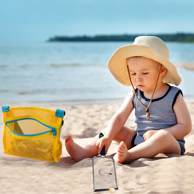 MUYIZI Beach Mesh Shovel with Mesh Shell Bags, Kids Filter Sand Scooper - Image 3