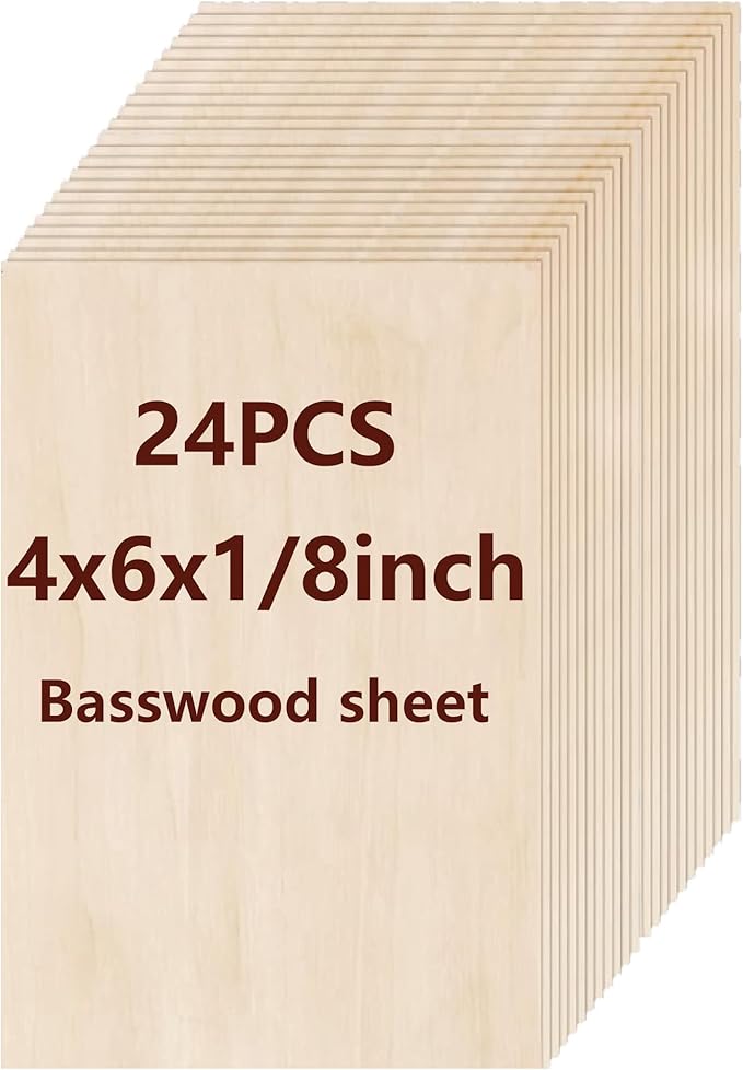Basswood Sheets 24 Pack, 3mm Basswood by Unknown