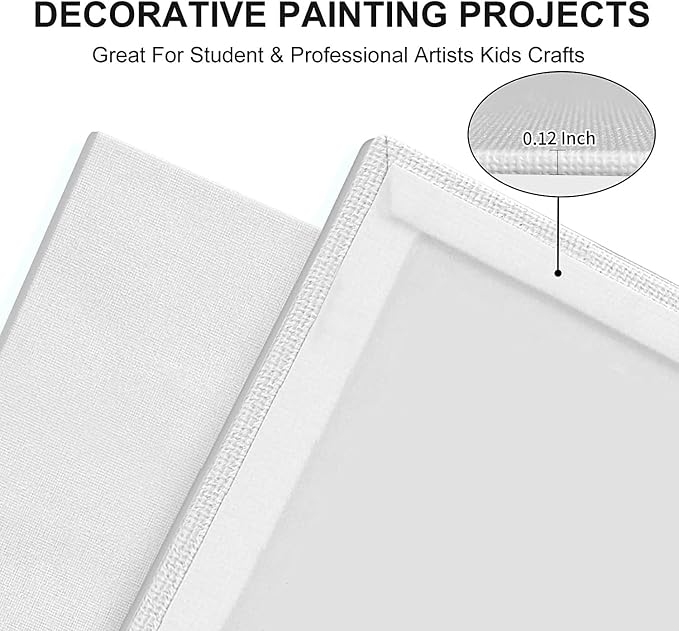 Canvas Panels 9x12 Inch 24-Pack, 10 oz Primed 100% Cotton White Blank Small - Image 2