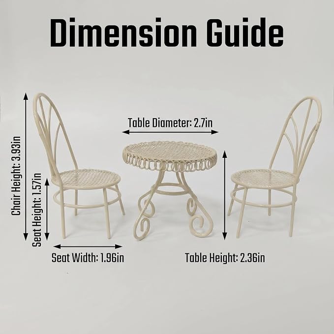 6 PCS Dollhouse Miniature Bistro Table & Chairs Set - Image 7