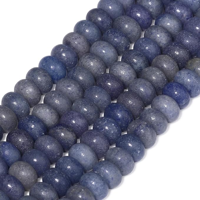 Songxi 5x8mm Natural Blue Aventurine Stone Rondelle Beads, Gemstone - Image 3