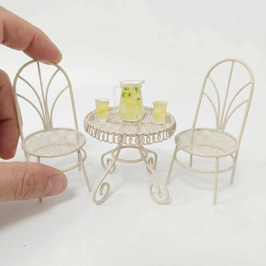 6 PCS Dollhouse Miniature Bistro Table & Chairs Set by Makeeverychoiceabeautiful