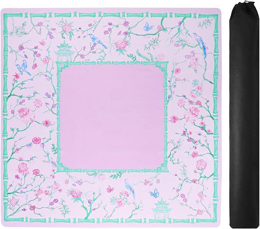 TIASUSAN Purple and Green Mahjong Mat by GAMETROVE