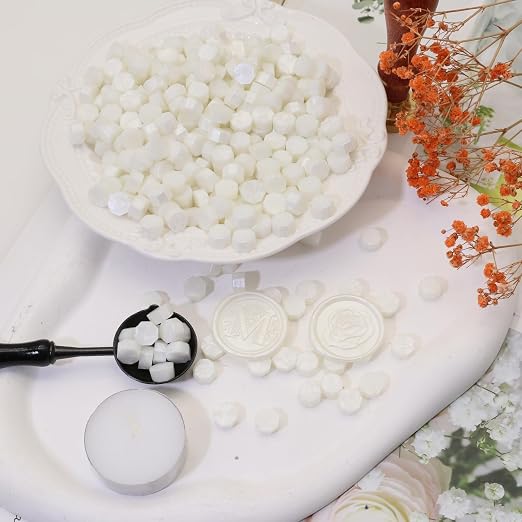 300 Pcs Wax Seal Beads, Pearl White, Quick Drying, Christmas Cards - Image 4