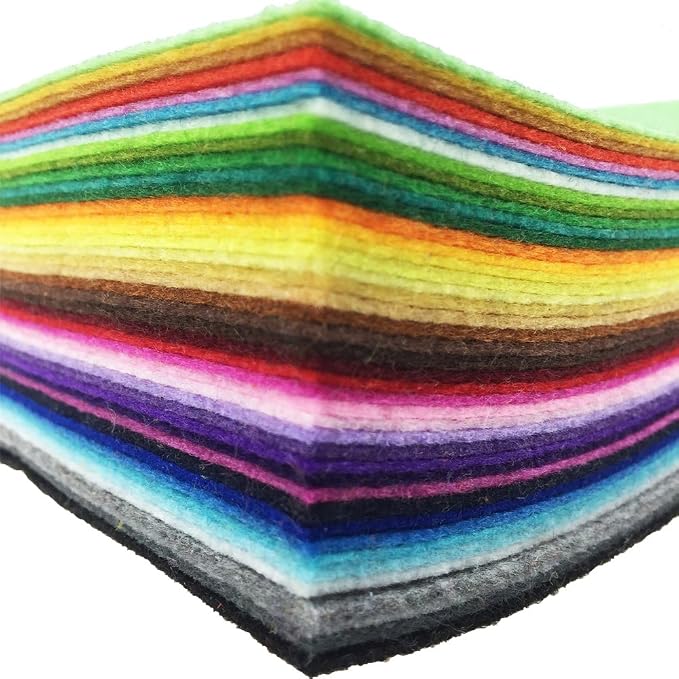 42pcs Felt Fabric Sheet Assorted Color Felt Pack DIY Craft Squares Nonwoven - Image 2