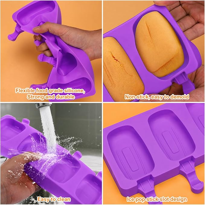Mity rain 2 Pack Cake Pop Molds Silicone, 8 Cavity Reusable Cakesicle Molds | - Image 8