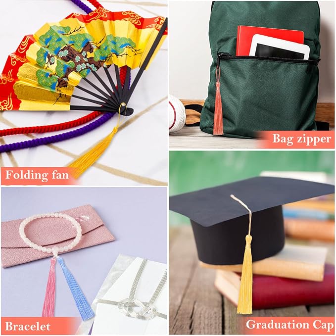 Bookmark Tassels Bulk, Cridoz 200Pcs Small Tassels Silky Handmade Soft Craft - Image 2