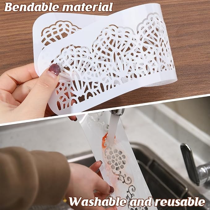 ORIGACH 12 Pcs Flower Border Stencil, Ornate Mandala Border PET Stencil Template - Image 5