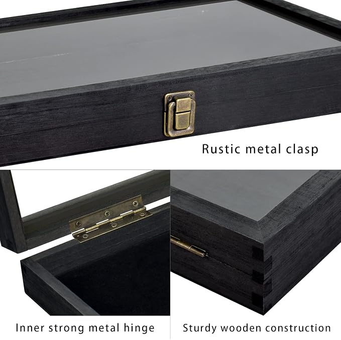 MOOCA 2 Pcs Wooden Jewelry Display Case, Pocket Knife Display Case - Image 6