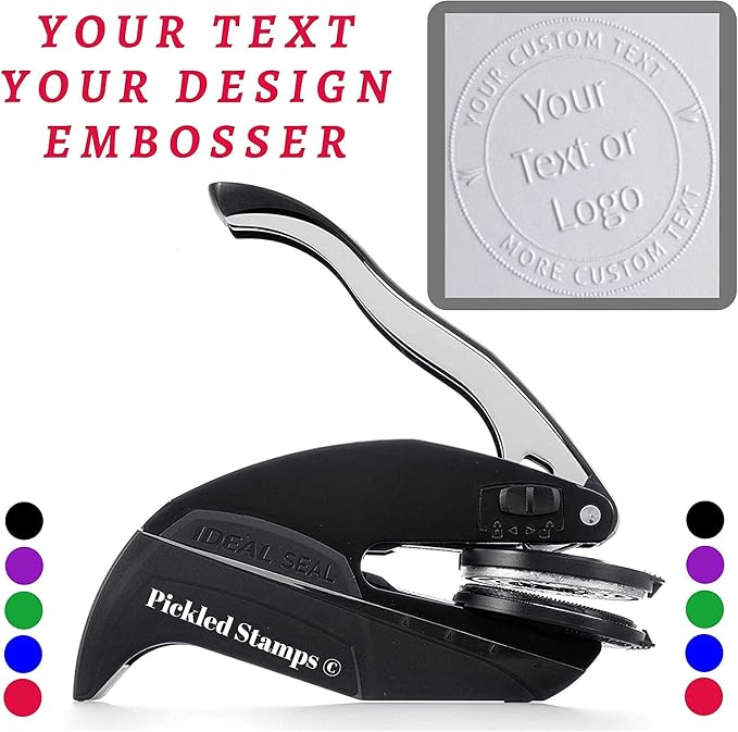 Custom Logo Embosser Seal Stamp Your Own Design Personalized 1 x 5/8" - Image 8