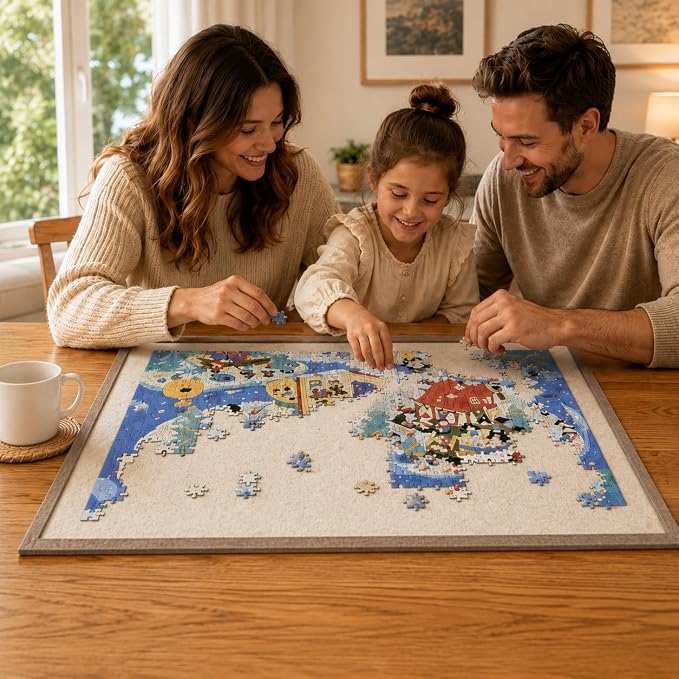 1000 Pieces Puzzle Board, 31.5x23.6 Felt Puzzle Storage Mat | Features a - Image 2