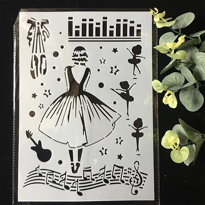 TIAMECH A4 Reusable Dress Girl Stencil - Image 2