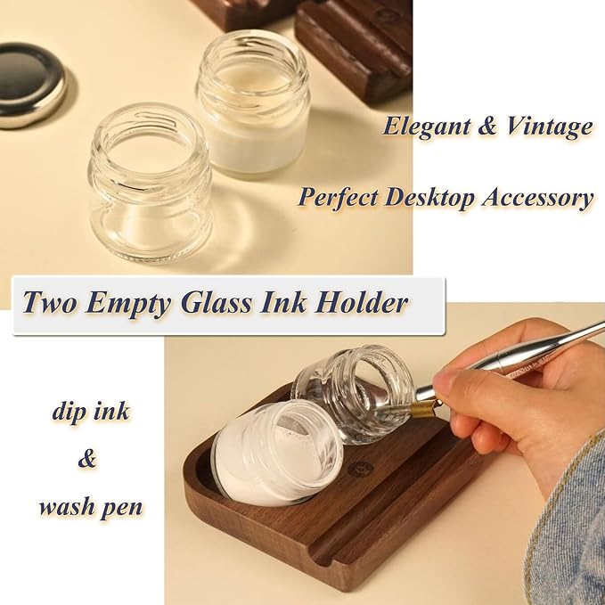 Upgrade Wooden Tilting Calligraphy Pen Holder - Image 3