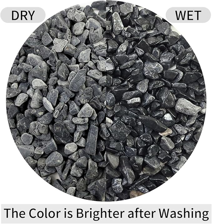 FANTIAN 2lbs Black Gravel, 3/8 Inch Black Stones. Decorative Black Rocks - Image 3