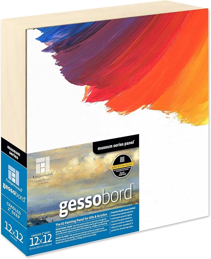 Ampersand Art Supply Museum Series Gessobord | 9x12 | 2" Cradled Profile | by AmpersandArtSupply