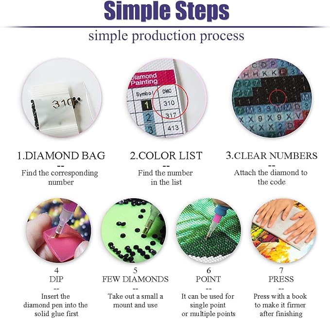 WUDWL Square Diamond Painting Kits Square Drill Diamond Painting, Square - Image 5