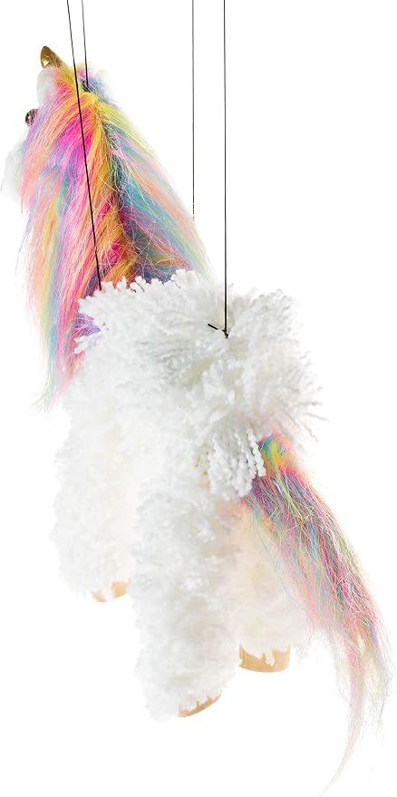 Artisan Owl Rainbow Mane Magical Unicorn Marionette Puppet - Image 3
