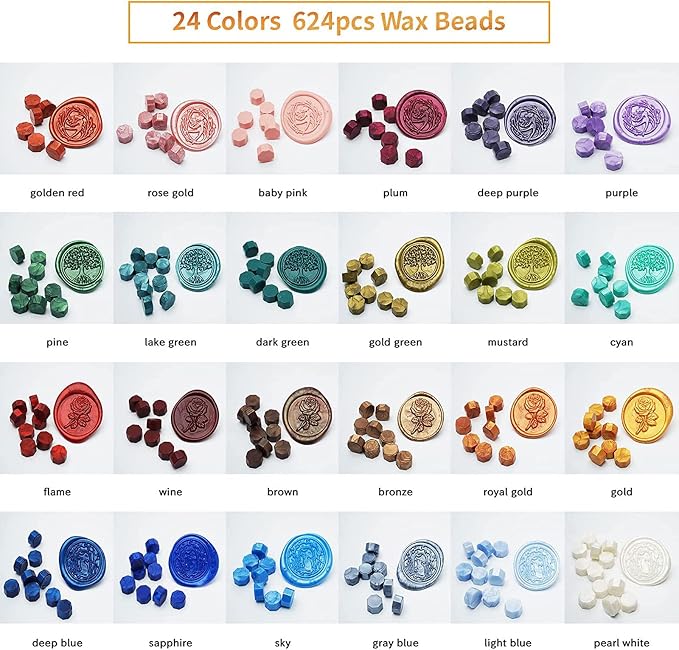 Comealltime Wax Seal Kit with Gift Box, Sealing Wax Warmer, Metallic Pen - Image 2
