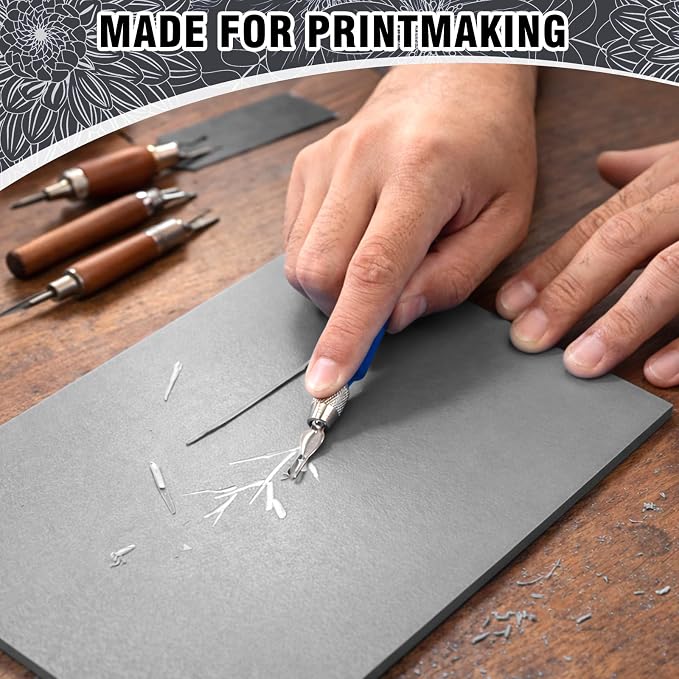 Falling in Art 8 * 10 Linoleum Carving Blocks, 8 Pack Soft Stamp Rubber Blocks - Image 5