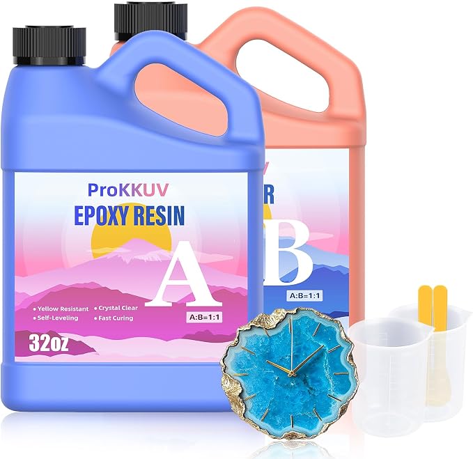 Epoxy Resin Kit, 64OZ Kit Crystal Clear Resin Epoxy, Bubble Free, No Yellowing by Unknown