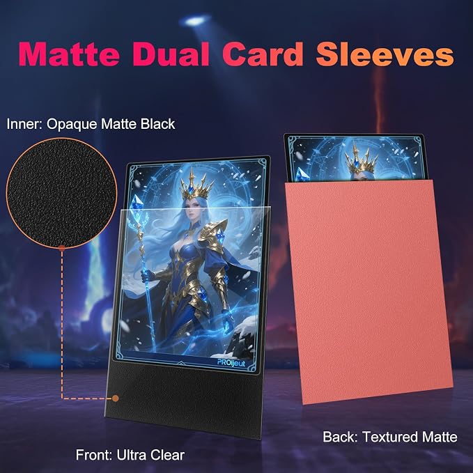 200 Pack Card Sleeves, Matte Dual Trading Card Sleeves - Image 2