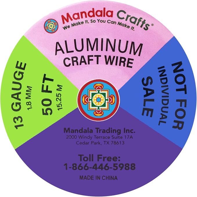 Mandala Crafts 13 GA Purple Brown Red Assorted Anodized Aluminum Craft Wire | - Image 3