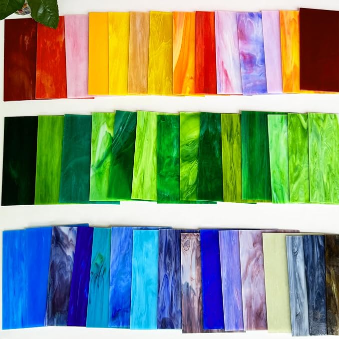 ILLUCKAI 36 Sheets Vibrant Stained Glass Sheets Variety Pack, 6 x 4 Inch - Image 5