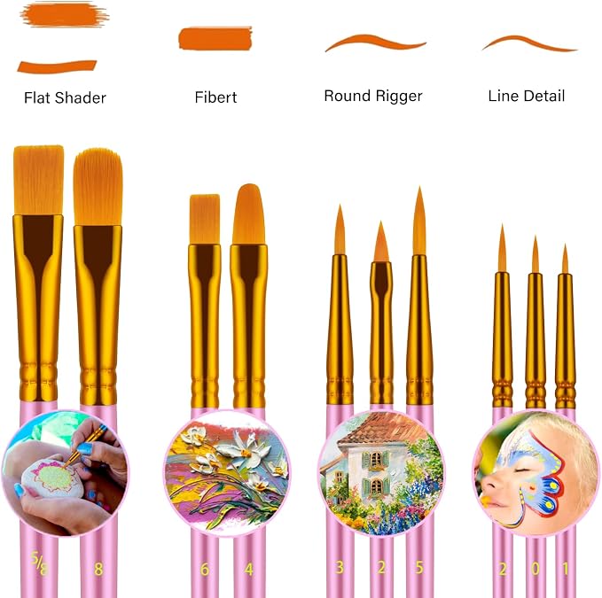 Paint Brushes Set, Oil Watercolor Acrylic Paint Brush, Artist Paintbrushes - Image 2