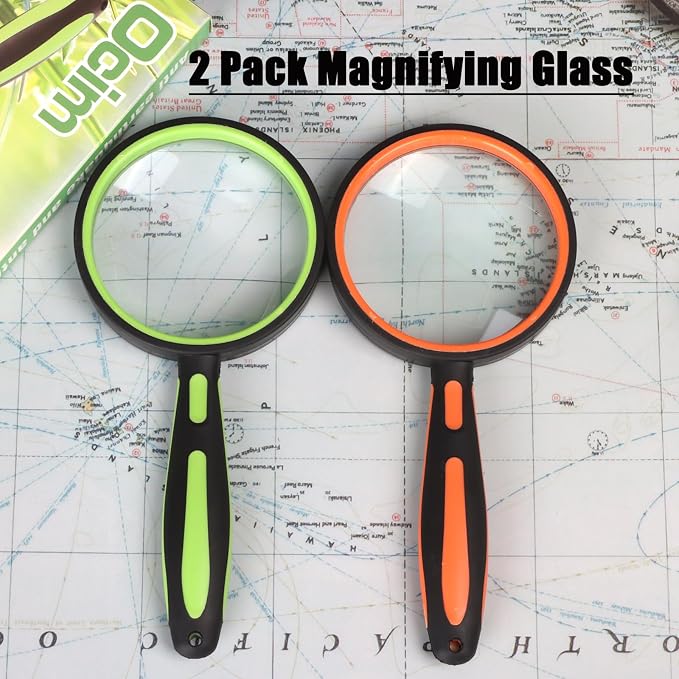 Ocim 2 Pack Magnifying Glass, 75mm 10X Handheld Shatterproof Magnifier Lens - Image 7