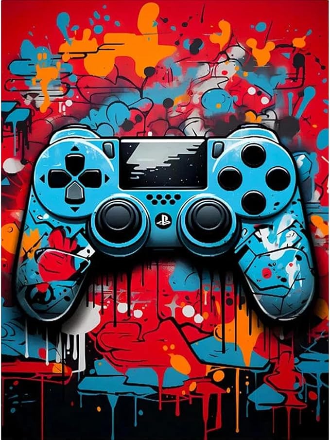 VeGuude Diamond Art Kits for Adults, Graffiti Gaming Controller Diamond Painting by VeGuude