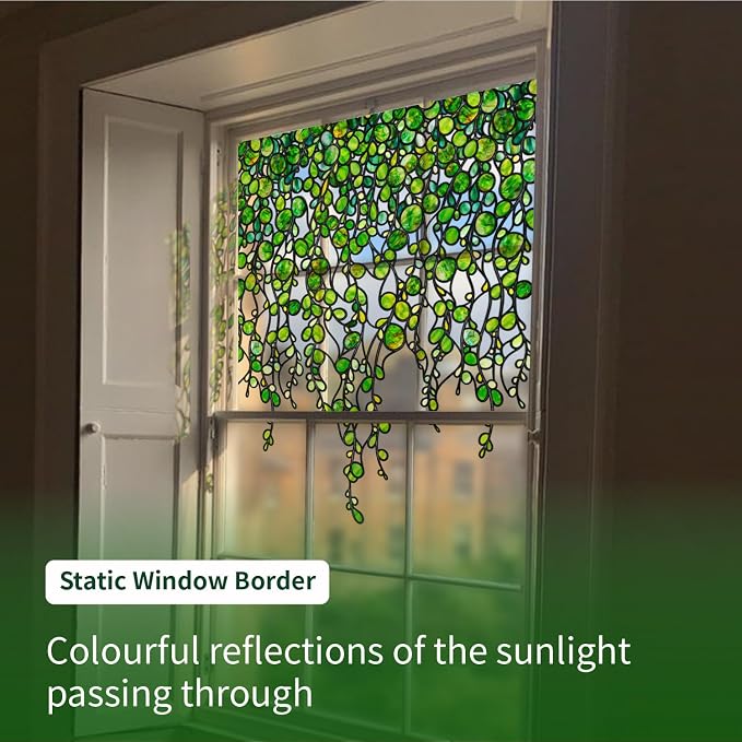 Original Hand Drawn Faux Stained Glass Window Hanging Clings，Double Sided See - Image 5