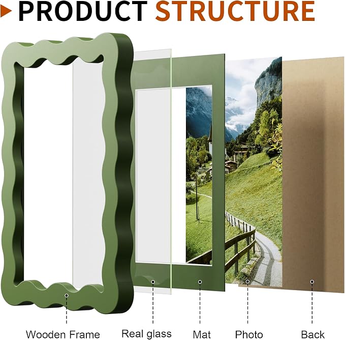 4x6 Wavy Picture Frame With Mat - Image 4