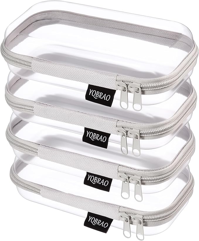 YQBRAO 4-Pack Clear Hard Shell Zipper Case, 1.2mm Ultra-Thick Diaper Bag by Unknown