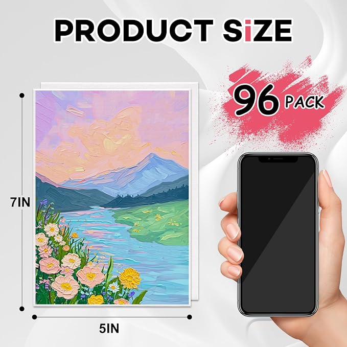 ESRICH Small Canvases for Painting 5x7IN, 96 Pack Mini Canvases for Painting - Image 2
