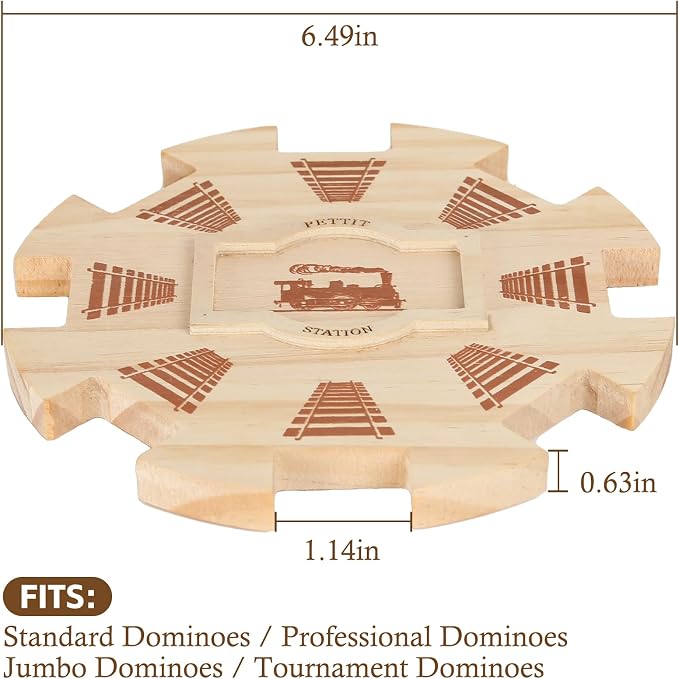 Mexican Train Dominoes Wooden Hub- Premium Pine - Image 3
