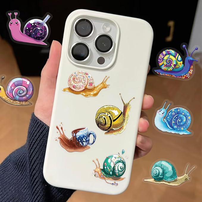 50 Pcs Clear PET Snail Aesthetic Stickers - Image 4