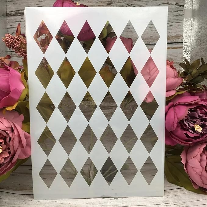 TIAMECH A4 Reusable Checkerboard Harlequin Stencil - Image 5